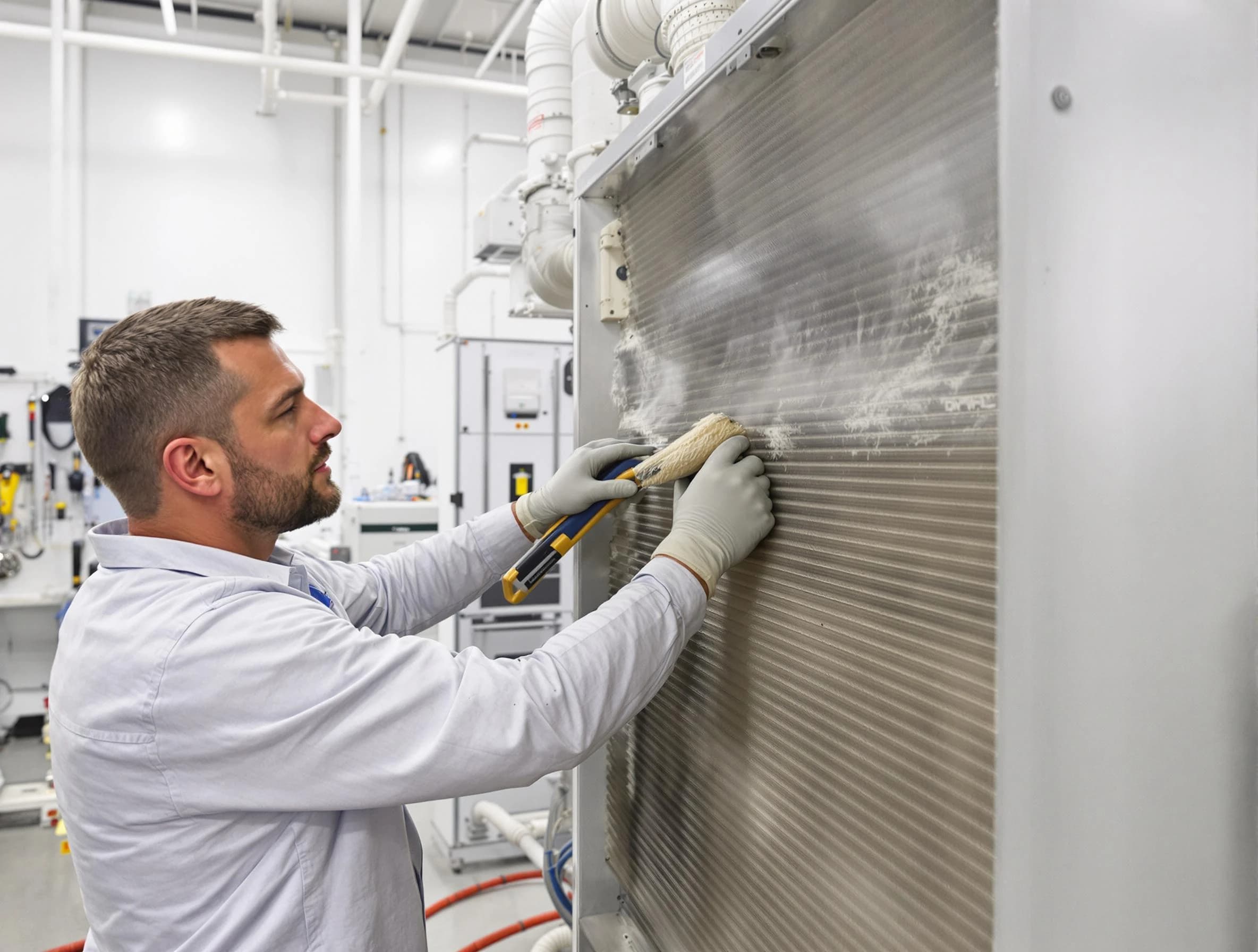 Dickson Air Duct Cleaning technician performing precision commercial coil cleaning at a Dickson business