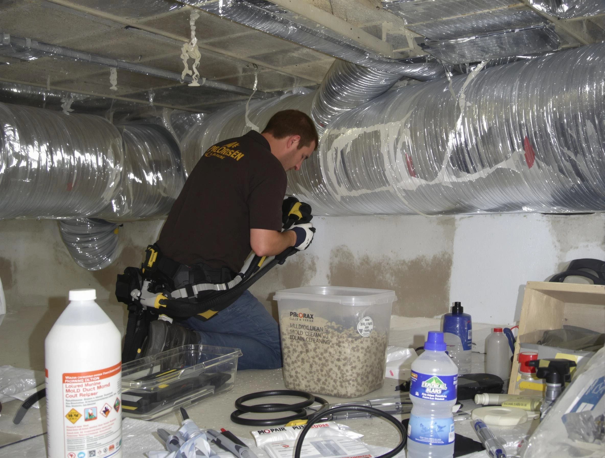 Dickson Air Duct Cleaning specialist performing professional mold removal from air ducts in Dickson