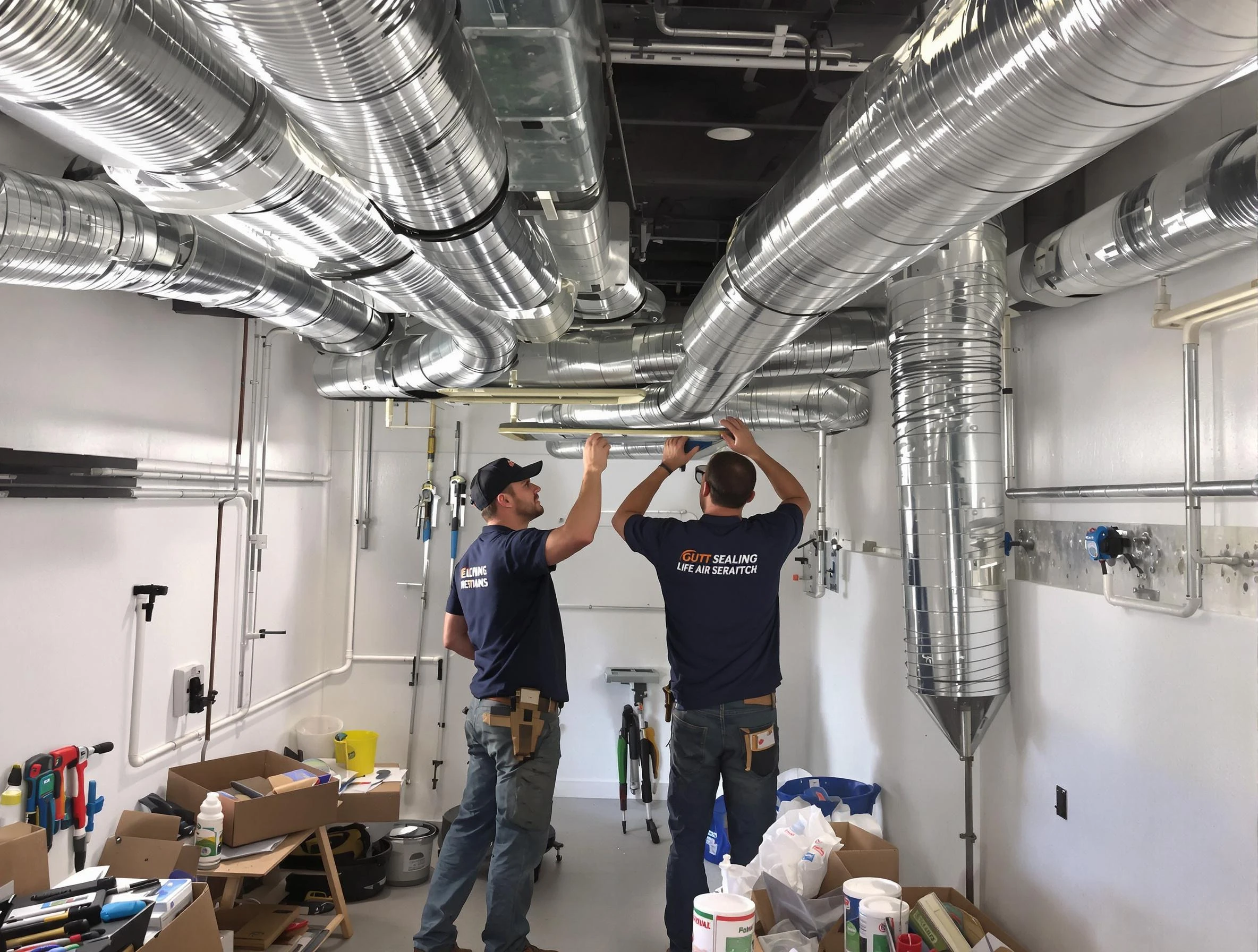 Dickson Air Duct Cleaning technician applying professional duct sealing solutions in Dickson
